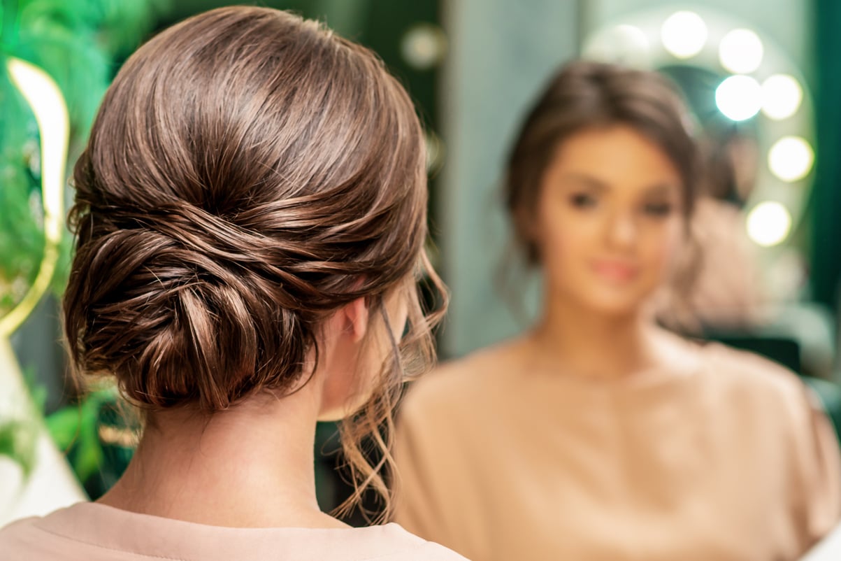 Woman with hairstyle.